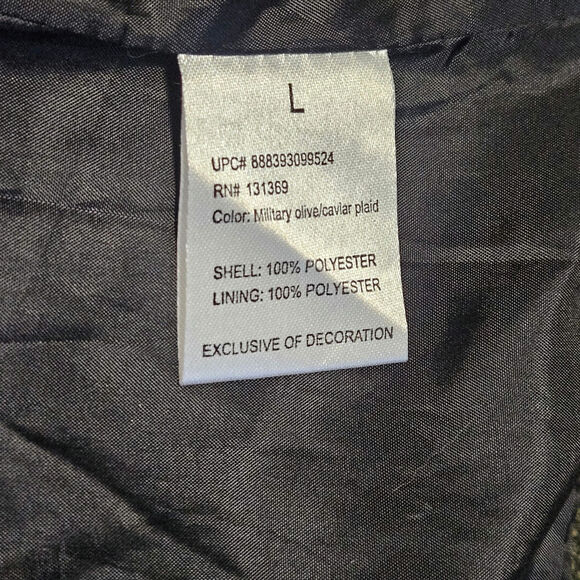 Rampage Plaid Peacoat Womens L Olive Black Classic Double Breasted‎ Y2K Fall - Picture 8 of 12